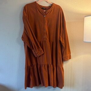 Madewell Rust Orange Button-Down mini Dress